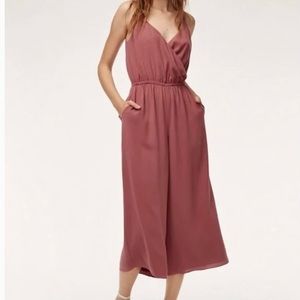 Aritzia Wilfred Melodie Jumpsuit Wide-leg V-neck Size Large
